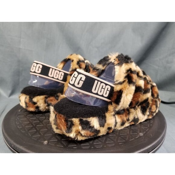 UGG Australia Girls Fluff Yeah Slippers Slide Spotty Size 2 NEW NO BOX! - Picture 8 of 11